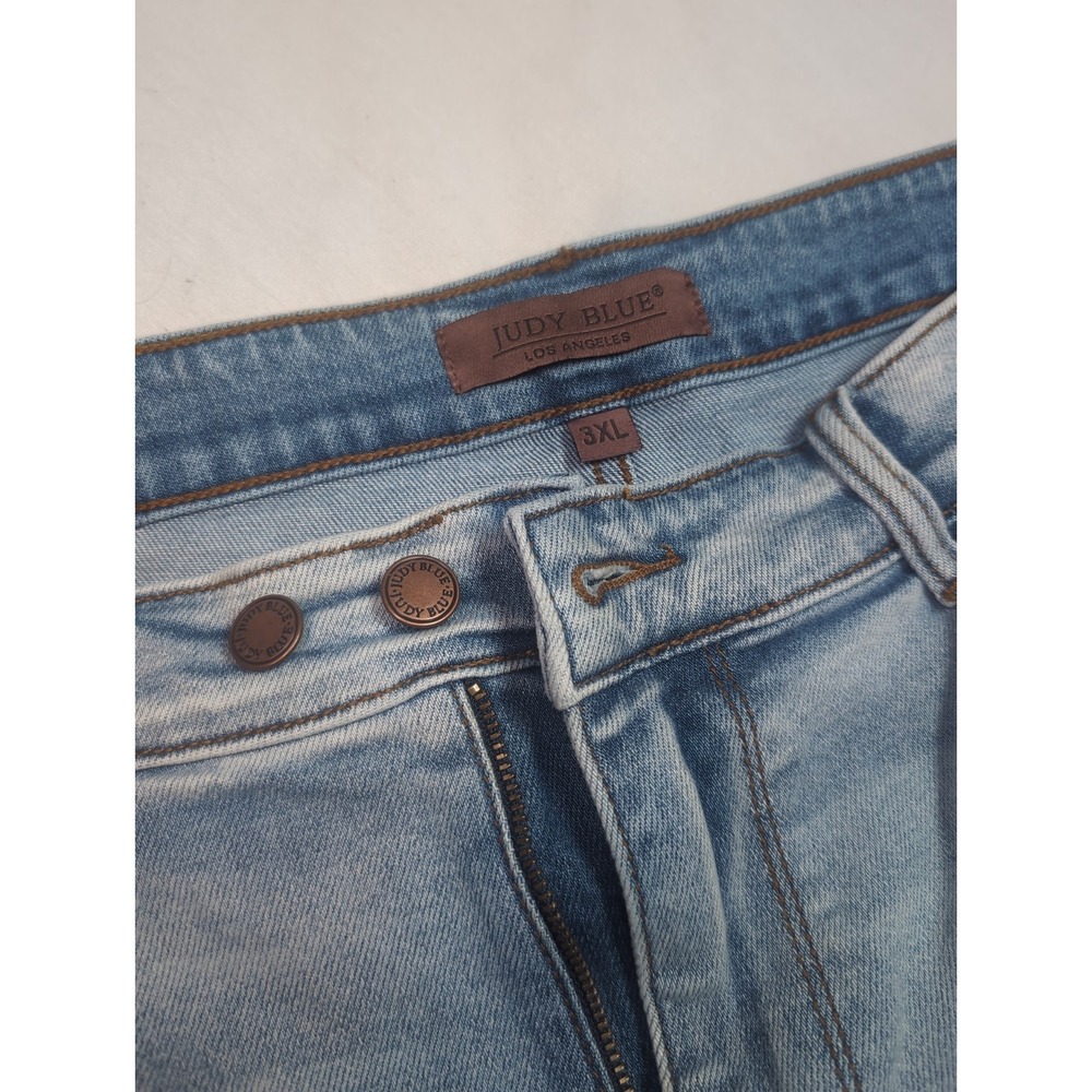 2x Judy Blue Shorts Womens 3XL Mom Denim Elastic Waist Distressed Denim - Picture 6 of 15